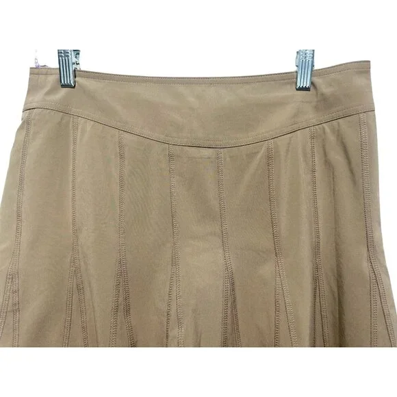 Athleta Pleated Skirt Skort Womens Size 6 Brown Tan Tennis Preppy Golf Oudoors